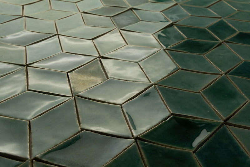 Aqua & Green Blend Diamond Tiles UWSNFG