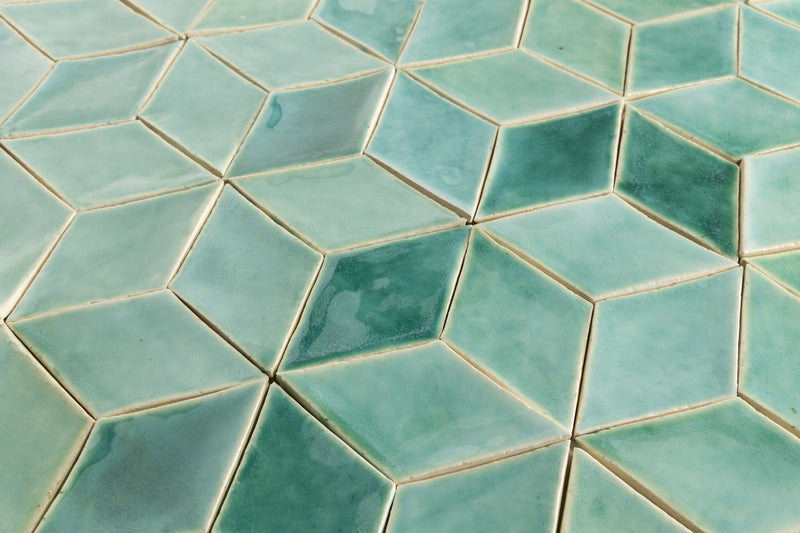 Aqua & Green Blend Diamond Tiles UWSNFG