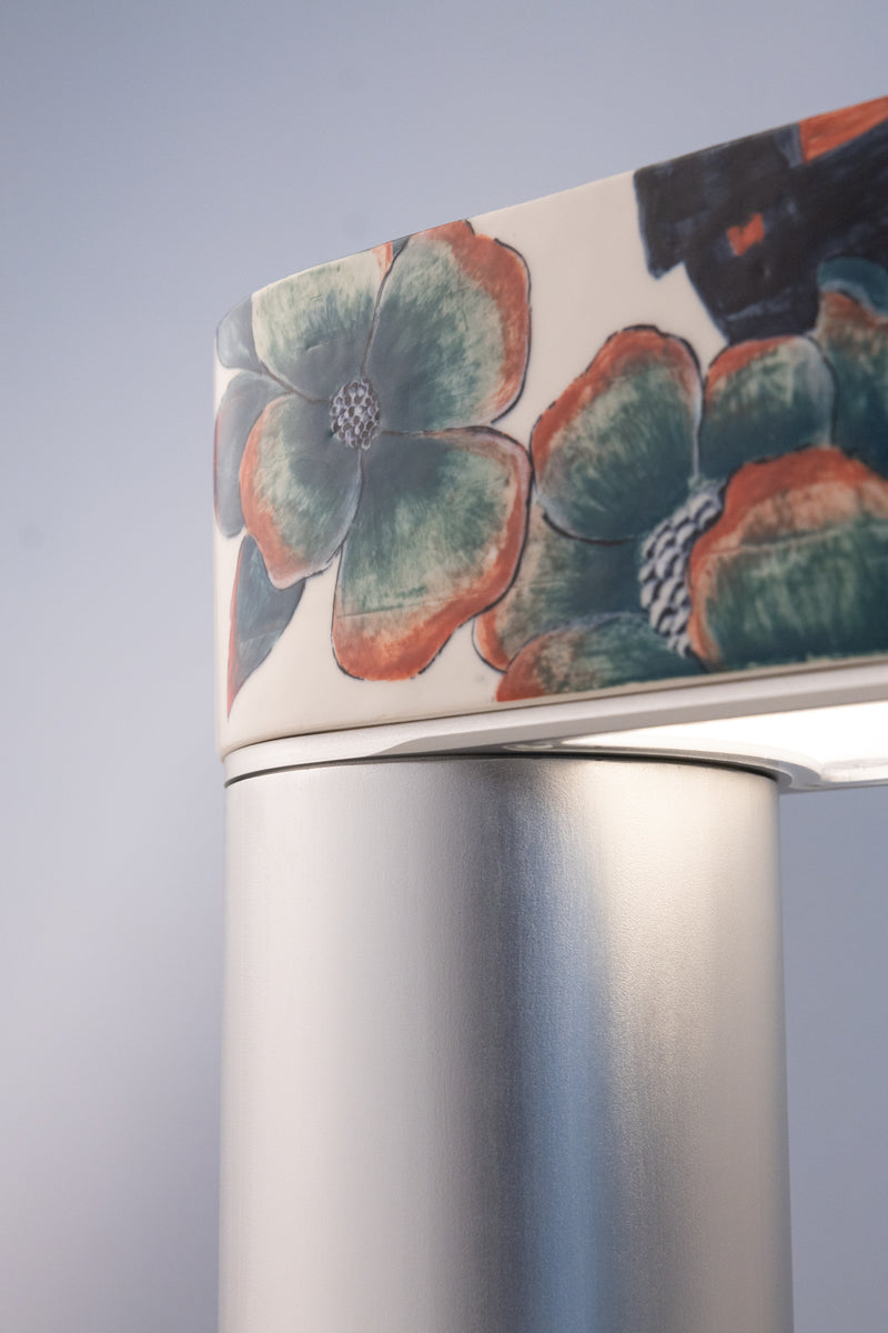 Floral Hand-Painted Ceramic Outdoor Lantern - V3MJHY