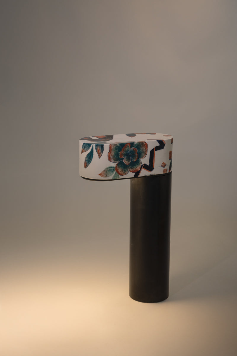 Floral Hand-Painted Ceramic Outdoor Lantern - V3MJHY