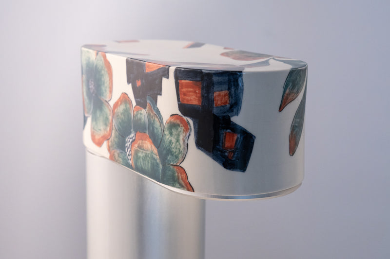 Floral Hand-Painted Ceramic Outdoor Lantern - V3MJHY