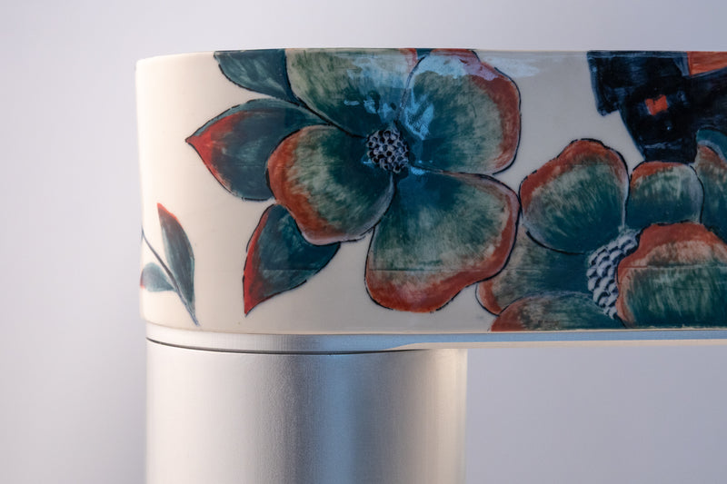 Floral Hand-Painted Ceramic Outdoor Lantern - V3MJHY