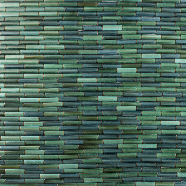 Glossy Fluted Green Rectangular Tiles - VAXAP9