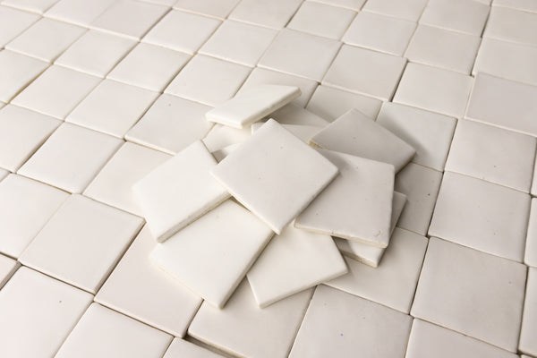 Textured Off-White Satin Matt Mosaics - Sensory Elegance for Flooring and Showers - VF4TCT