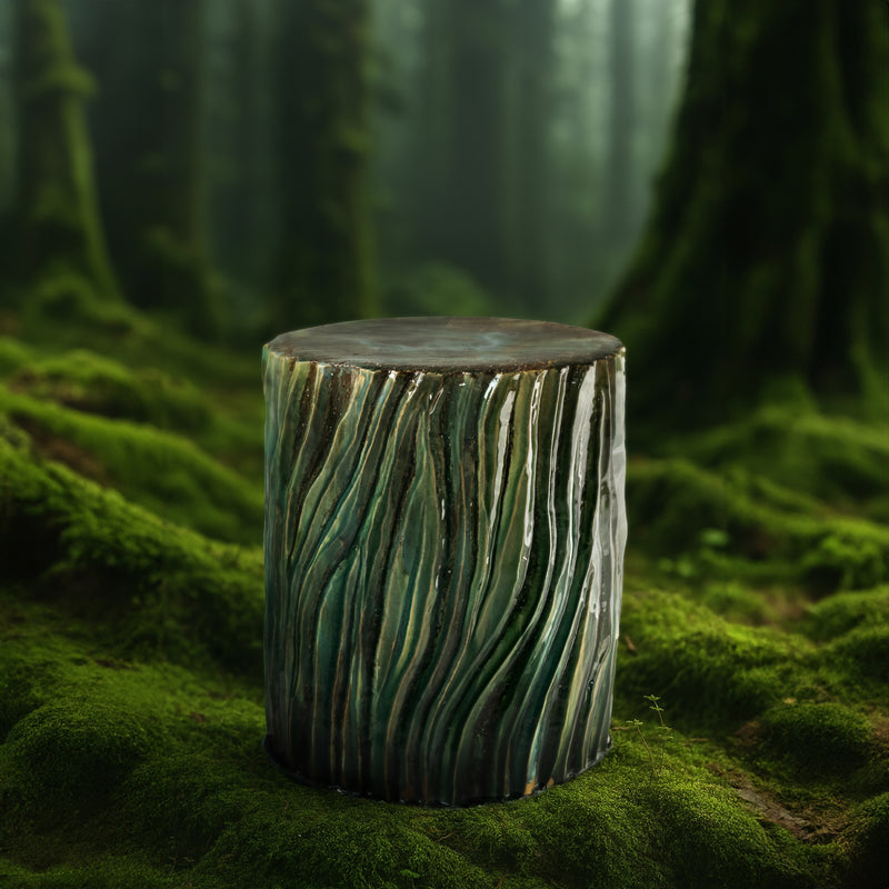 Green Tree Inspired Ceramic Side Table 385mm - WEUBET