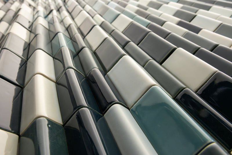 Green & Aqua Blend Corner Angle 3D Ridge Tiles - WK69S5-WS