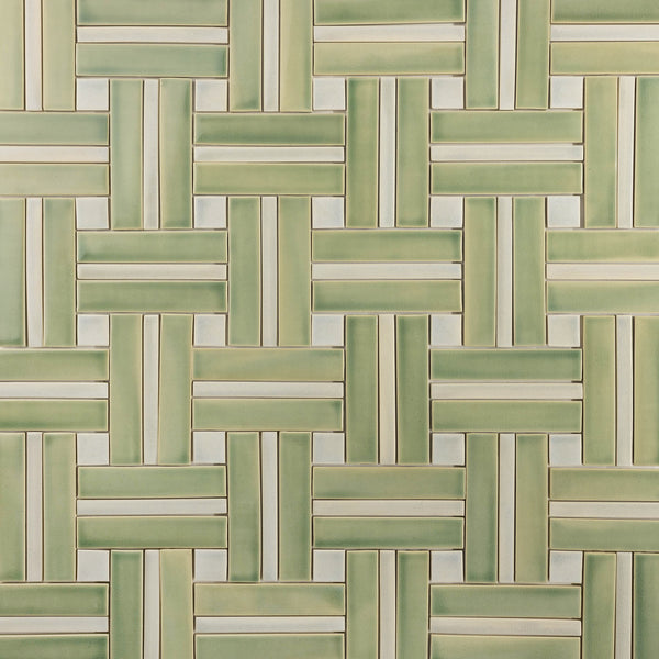 Green & Tan Blend Handmade Tiles - COMP-WRV7C9