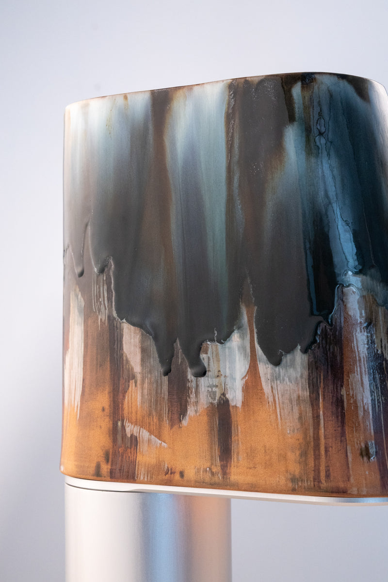 Blue & Terracotta Hand-Made Ceramic Outdoor Lantern - WSQZK3