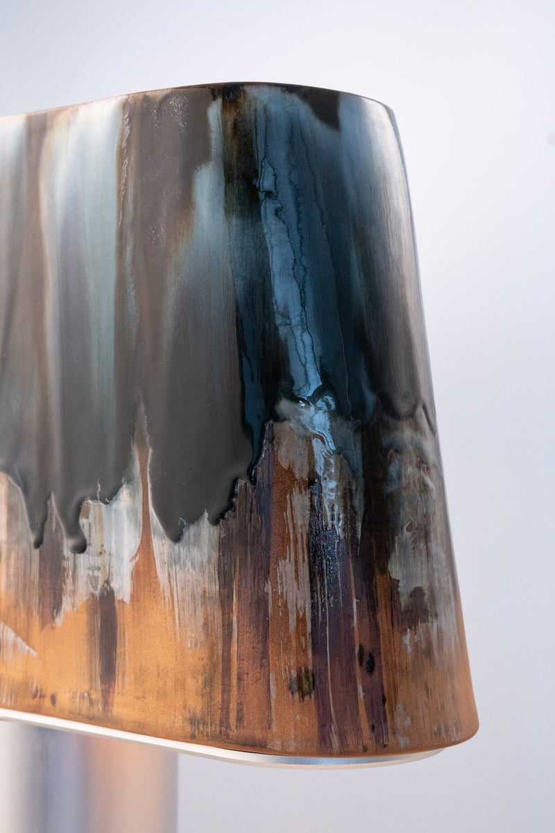 Blue & Terracotta Hand-Made Ceramic Outdoor Lantern - WSQZK3