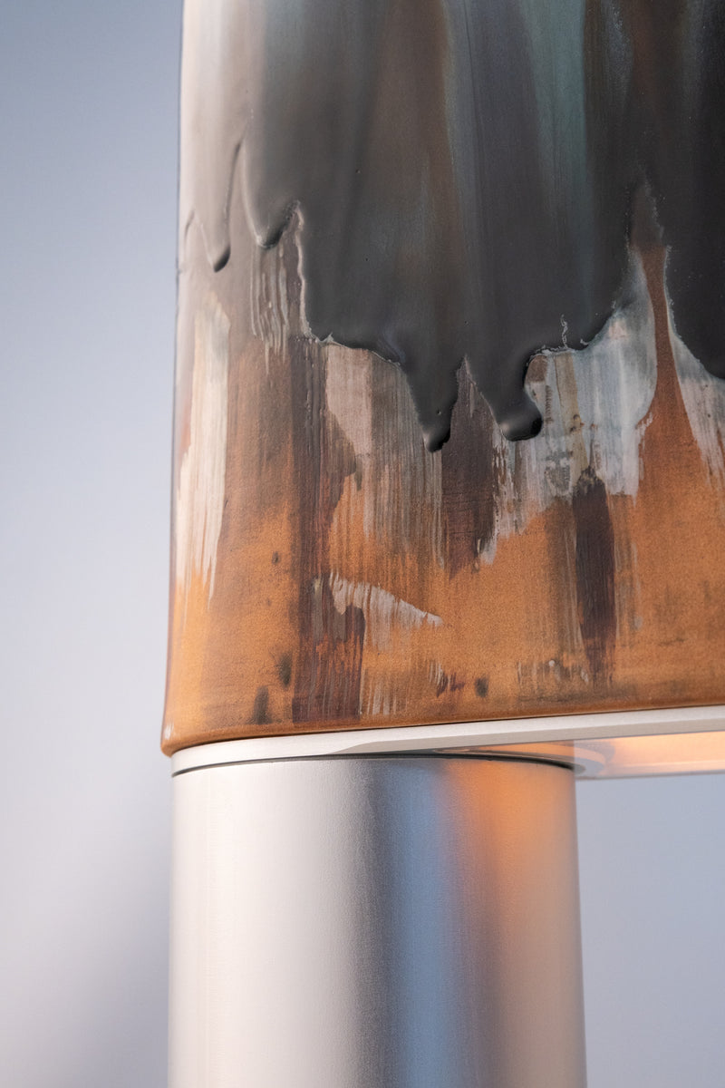 Blue & Terracotta Hand-Made Ceramic Outdoor Lantern - WSQZK3