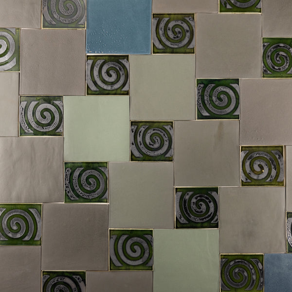 Greens Spiral Embossed Tiles XABGWC_13B