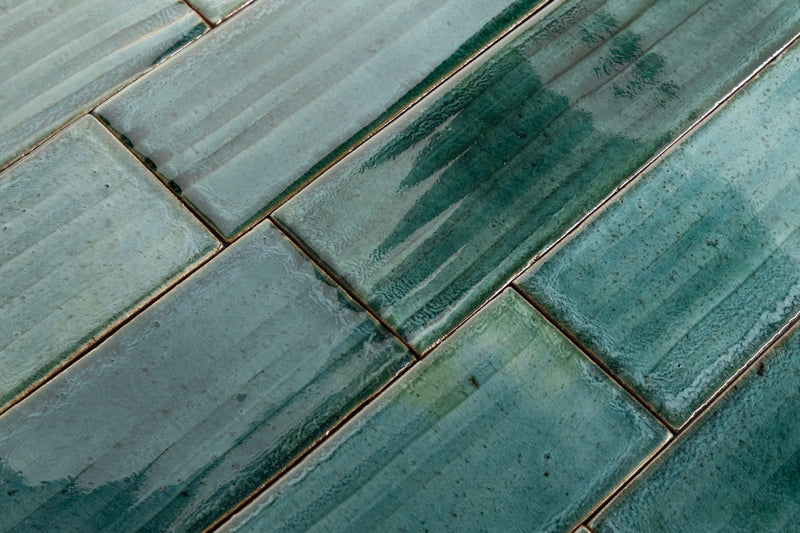 Textured Lines on Green Blue Tile Glaze XPEGAP-WS