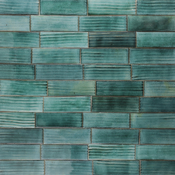 Textured Lines on Green Blue Tile Glaze XPEGAP-WS