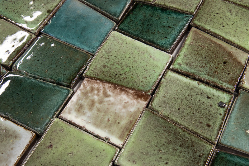 Green Blend Chunky Trapezoid Tiles XWDUUH_9A