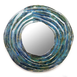 Small Green & Aqua Ceramic Mirror - YFJTYM