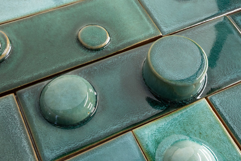 Hand-Made 3D Teal & Aqua Tiles - YGDETL