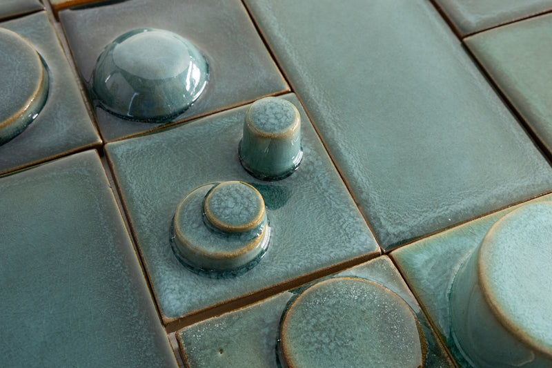 Hand-Made 3D Teal & Aqua Tiles - YGDETL