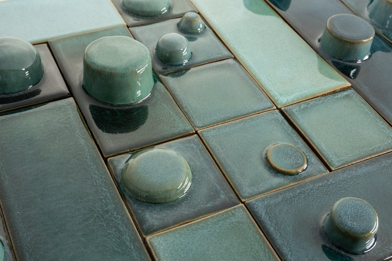 Hand-Made 3D Teal & Aqua Tiles - YGDETL