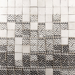Chunky Square Tile Black & White Zigzag Patterns YQVWCW_11B
