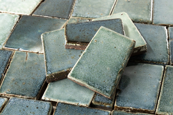 Chunky Trapezoid Tile Blue & Green Blend Tiles YSAUKV