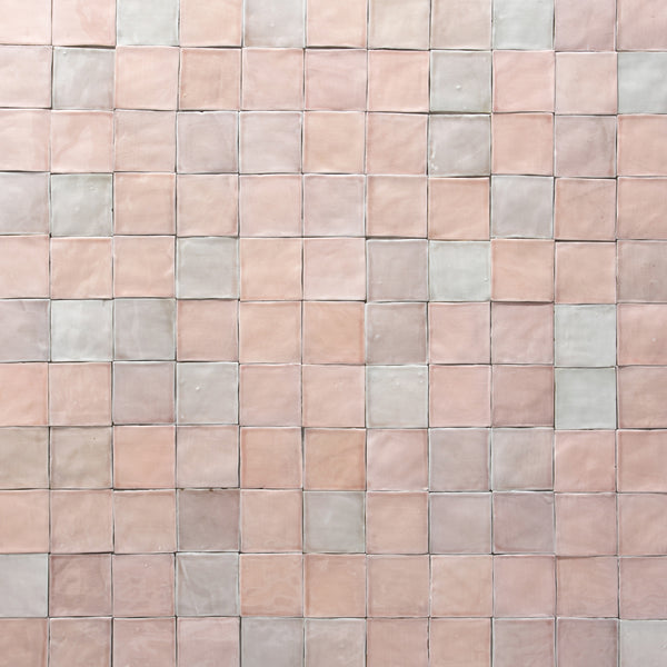 Curated Pink Handmade Square Tiles ZAGBGY