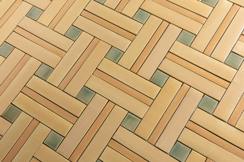 Tan & Green Blend Handmade Tiles - COMP-ZJQFW4-EX