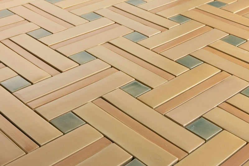 Tan & Green Blend Handmade Tiles - COMP-ZJQFW4-EX