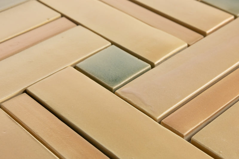 Tan & Green Blend Handmade Tiles - COMP-ZJQFW4-EX