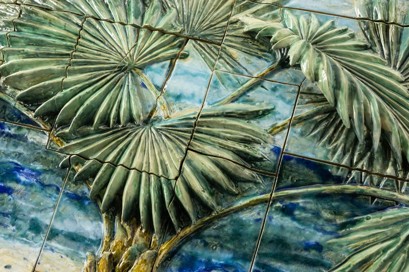 Palm Tree Relief Mural - ZMFGSZ-WS