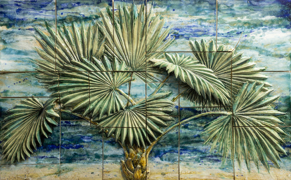 Palm Tree Relief Mural - ZMFGSZ-WS