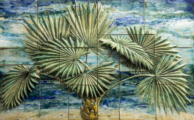 Palm Tree Relief Mural - ZMFGSZ-WS