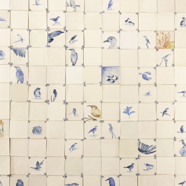 Blue and Cream Blend with Hand-Painted Square Delft Tiles ZPSHME_13C