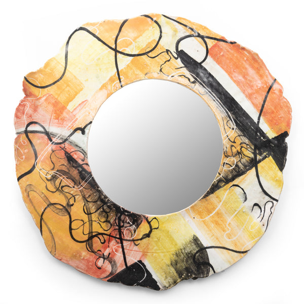 Small Orange Ceramic Mirror - ZSLMNB