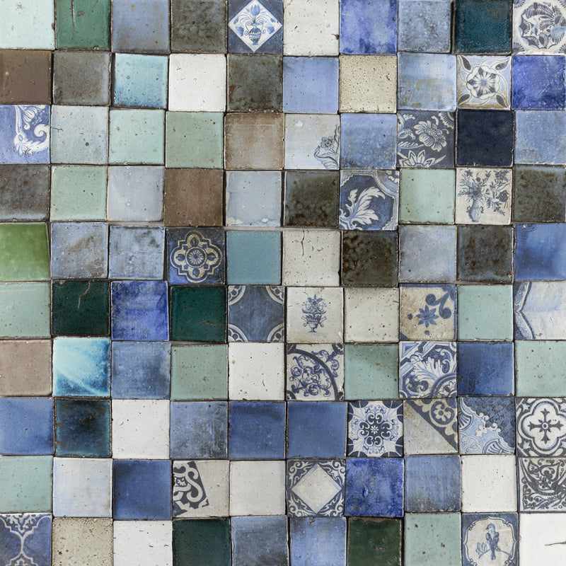 Blend of Blue Green and Hand-Painted Tiles ZVZZ94_WS_21B