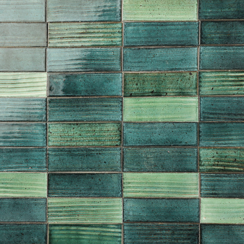 Rectangular Tile Green and Blue Blend 0QW99L