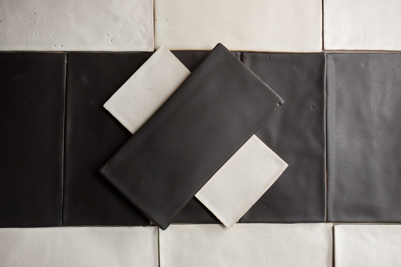 Rectangular Black & White Satin Tile 2PGTRE