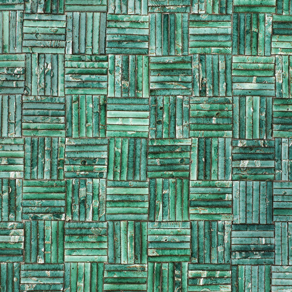 Slender Sculptural Rectangular Tile Green Glaze 47VRGY 7C