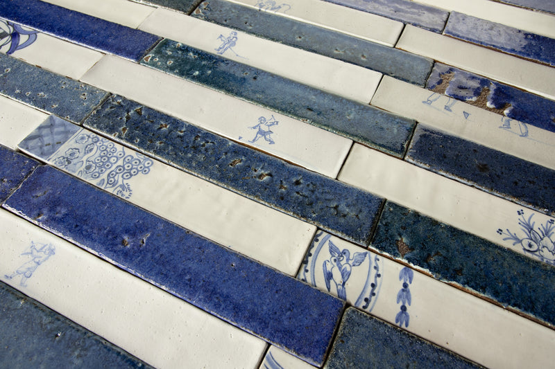 Blend of Rectangular Slender Delft and Blue Tiles 4XLHSR 7B