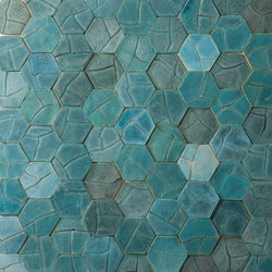 Blue-Green Broken Hexagon Tile 7RQXYR