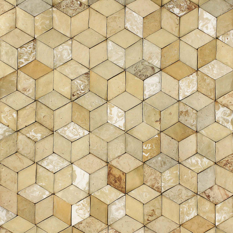 Diamond Tiles Vitrified Marble Mix in Ochre Tones