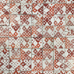 Chunky square tile red pattern and plain on matt white A2DCGW 6B