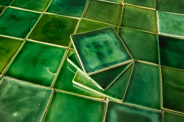 Square Tiles Glassy Green Glaze A5S3SQ