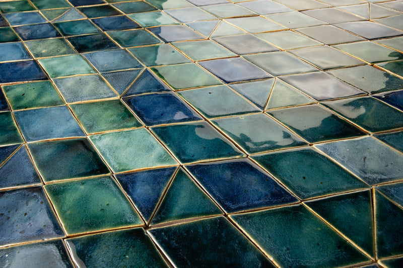 Blend of Blue & Green Diamond Tiles BACEIF_WS 1D