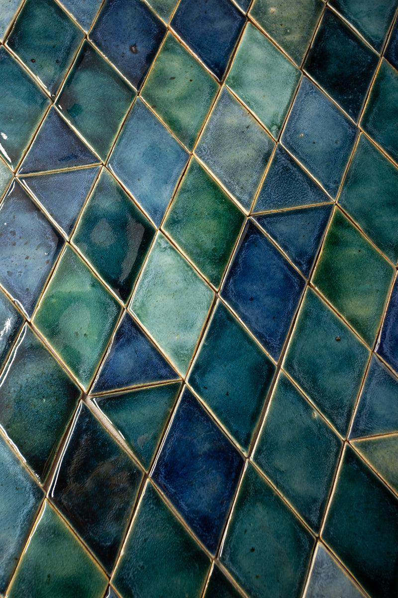 Blend of Blue & Green Diamond Tiles BACEIF_WS 1D