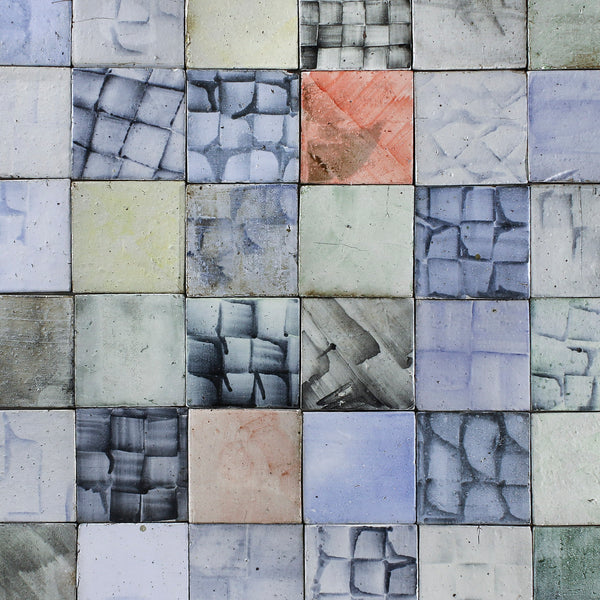 Chunky square tile Hand painted colours on matt BAUGK 1A