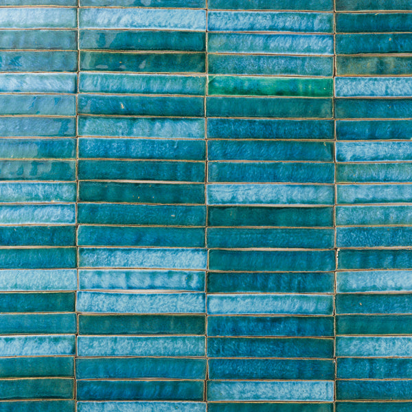 Blend of Blue & Aqua Rectangular Tiles BYWZA5 9B