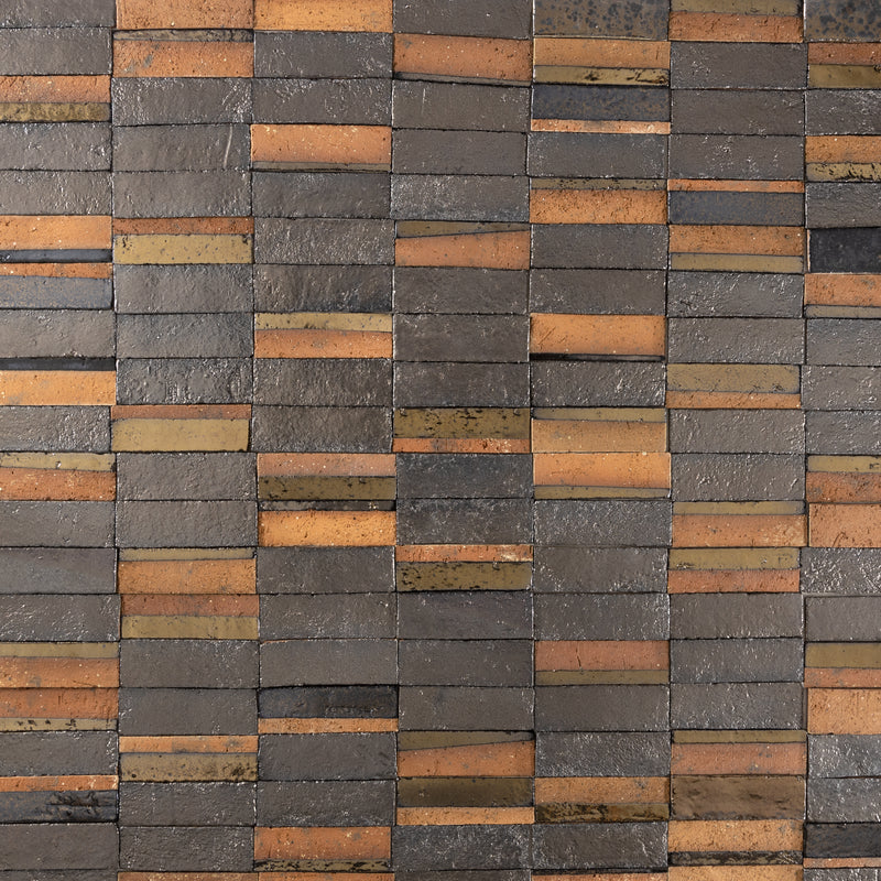 Rectangular Slender Terracotta and Metallic Tile BZNABF 13B – VEELVLAK ...