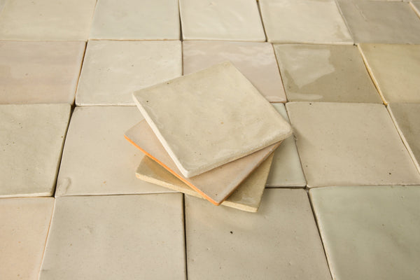 Square Tile Cream Gloss Glaze C3ARY8 10C