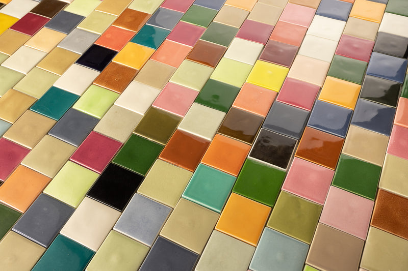 Colourful Blend of Square Glazed Hand-Made Tiles CS966J 8B