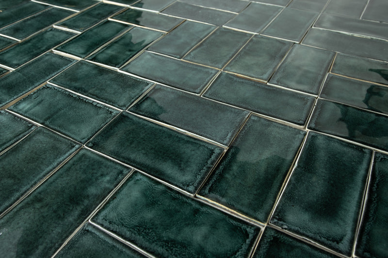Rectangular Tile Dark Green Glaze DXTWLN 3B